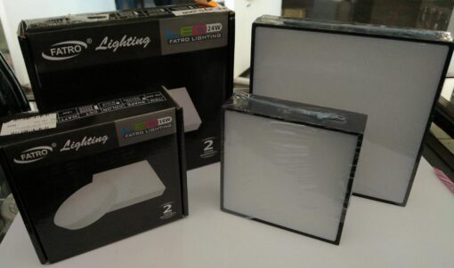 Lampu Plafon Panel OB Fatro Led 16W dan 24W Kotak Body BK