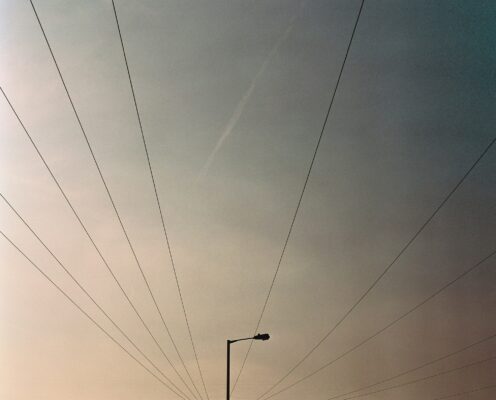 Street light and power line